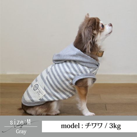 犬服 犬の服 ドッグウェア ペットウェア タンクトップ 袖なし ボーダー フード 綿 コットン 小型犬 ダックス 日本製 Vague おしゃれ かわいい 春 夏 秋