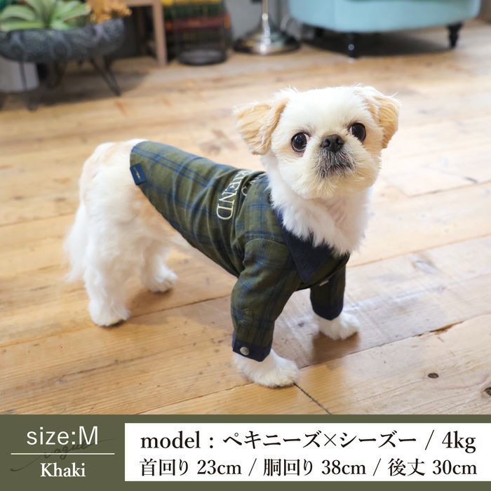 Vague 犬 服 洋服 ドッグウェア ペットウェア 小型犬 ダックス チェック ネル シャツ 春 秋 冬 ボタン 綿 コットン おしゃれ かっこいい 