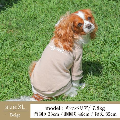 Vague 犬 服 洋服 ドッグウェア ペットウェア 小型犬 ダックス フレブル お揃い ペアルック 綿 コットン 秋 冬 トレーナー スウェット かわいい おしゃれ 長袖 白 赤 ベージュ 茶色