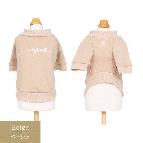 Vague 犬 服 洋服 ドッグウェア ペットウェア 小型犬 ダックス フレブル お揃い ペアルック 綿 コットン 秋 冬 トレーナー スウェット かわいい おしゃれ 長袖 白 赤 ベージュ 茶色