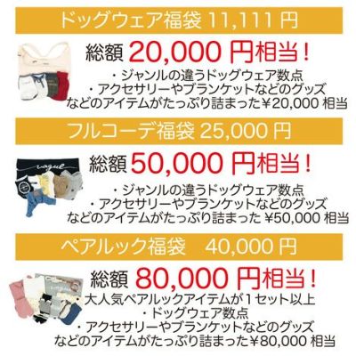 【12/1販売開始】【1/1お届け】2023年 Vague ペアルック 福袋 犬 洋服 犬服 犬の服 ドッグウェア 小型犬 フレブル ダックス 送料無料 福袋 ハッピーバッグ 誕生日 記念日 クリスマス ギフト プレゼント ラッピング 日本製 綿 コットン お揃い ペアルック 女性 男性